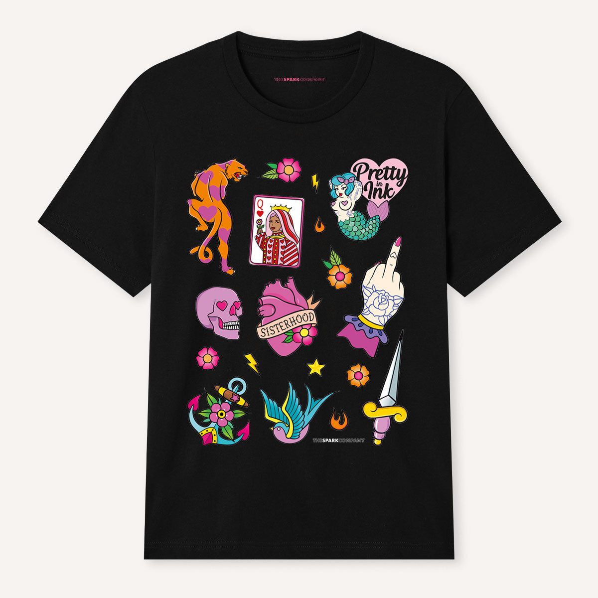 Pretty In Ink Collab T-Shirt-Feminist Apparel, Feminist Clothing, Feminist T Shirt, BC3001-The Spark Company