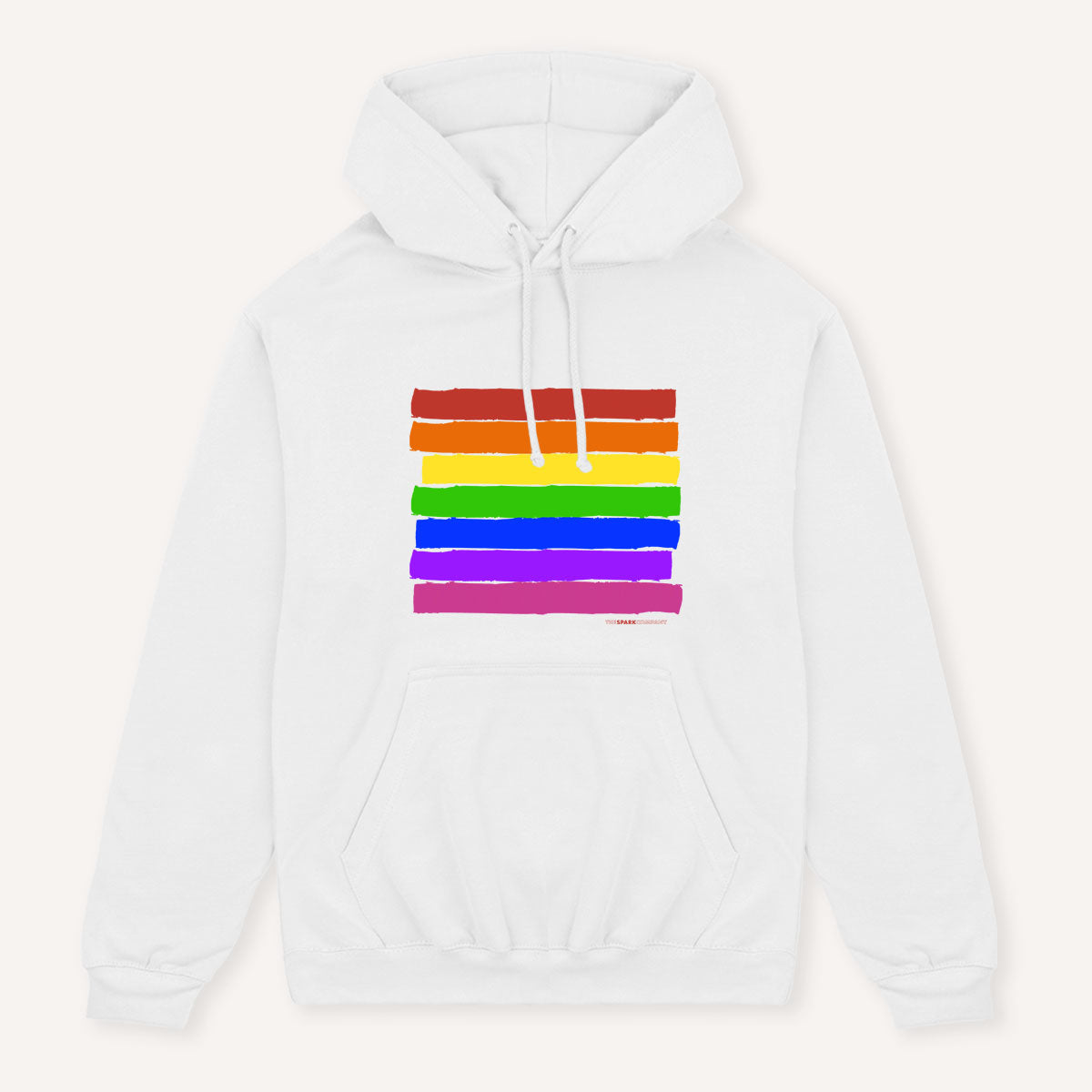 Pride Flag Hoodie-Feminist Apparel, Feminist Clothing, Feminist Hoodie, JH001-The Spark Company