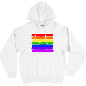 Pride Flag Hoodie-Feminist Apparel, Feminist Clothing, Feminist Hoodie, JH001-The Spark Company