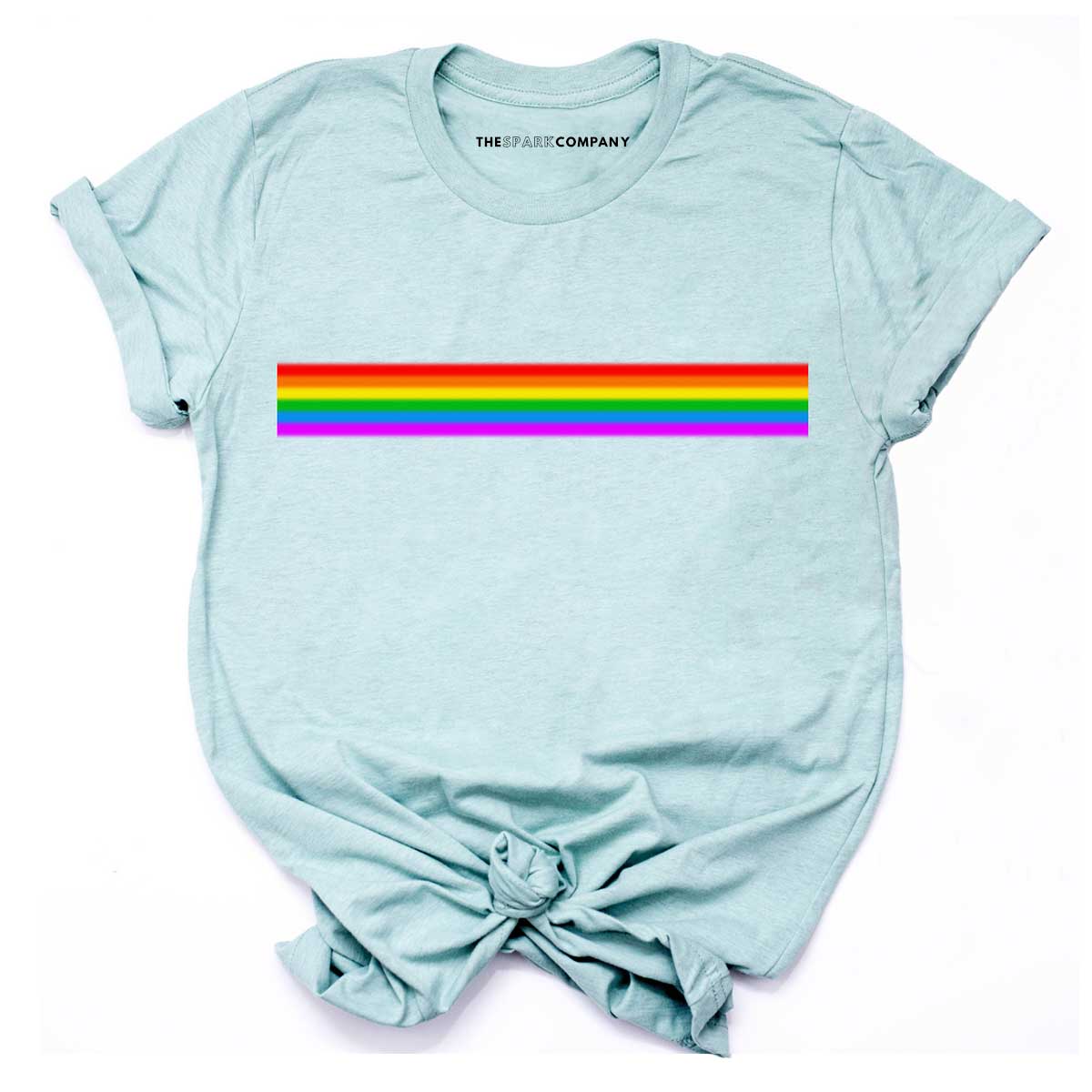 Pride Flag Stripe T-Shirt-LGBT Apparel, LGBT Clothing, LGBT T Shirt, BC3001-The Spark Company