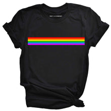 Load image into Gallery viewer, Pride Flag Stripe T-Shirt-LGBT Apparel, LGBT Clothing, LGBT T Shirt, BC3001-The Spark Company
