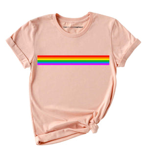 Pride Flag Stripe T-Shirt-LGBT Apparel, LGBT Clothing, LGBT T Shirt, BC3001-The Spark Company