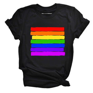 Pride Flag T-Shirt-LGBT Apparel, LGBT Clothing, LGBT T Shirt, BC3001-The Spark Company