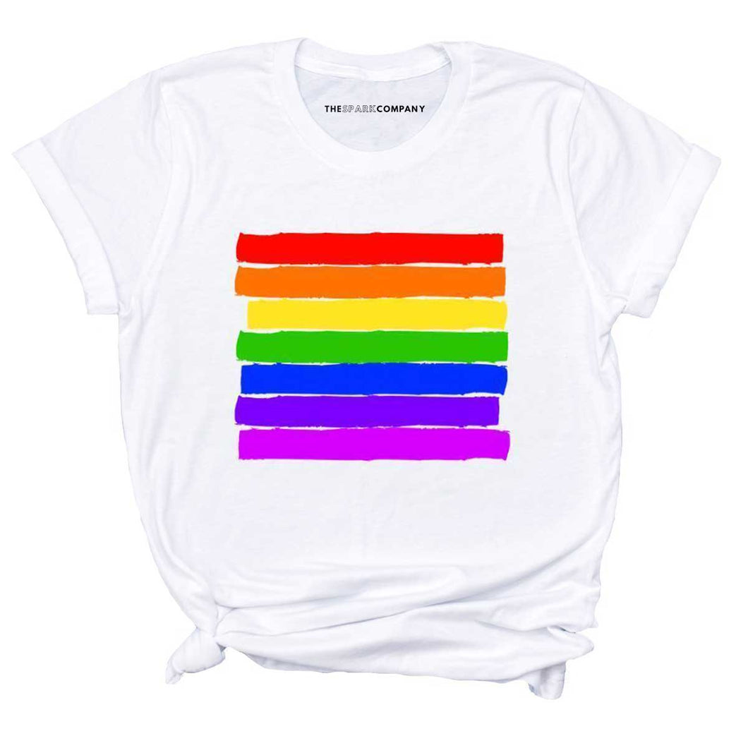 Pride Flag T-Shirt-LGBT Apparel, LGBT Clothing, LGBT T Shirt, BC3001-The Spark Company