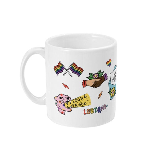 Pride Flash Mug-LGBT Apparel, LGBT Gift, LGBT Coffee Mug, 11oz White Ceramic-The Spark Company