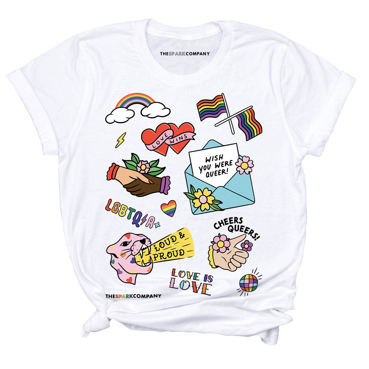 Pride Flash T-Shirt-Feminist Apparel, Feminist Clothing, Feminist T Shirt, BC3001-The Spark Company