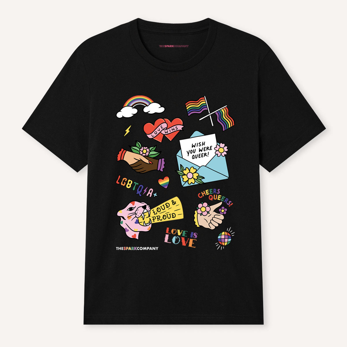 Pride Flash T-Shirt-Feminist Apparel, Feminist Clothing, Feminist T Shirt, BC3001-The Spark Company