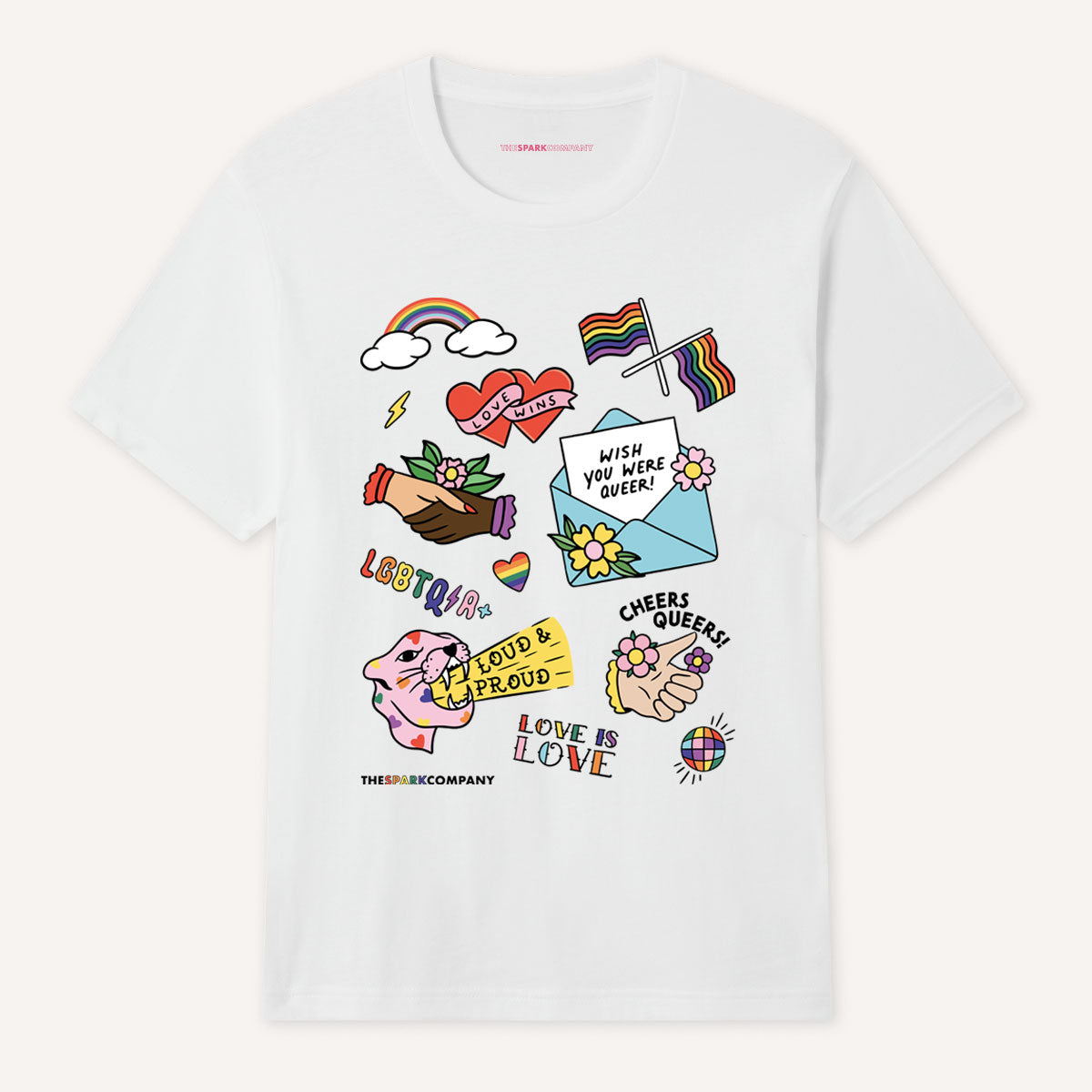 Pride Flash T-Shirt-Feminist Apparel, Feminist Clothing, Feminist T Shirt, BC3001-The Spark Company