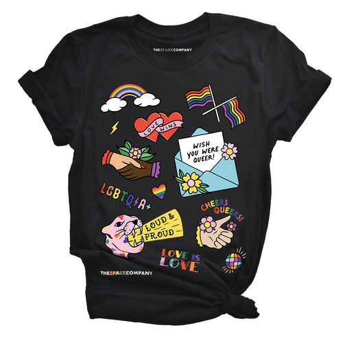 Pride Flash T-Shirt-Feminist Apparel, Feminist Clothing, Feminist T Shirt, BC3001-The Spark Company