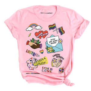 Pride Flash T-Shirt-Feminist Apparel, Feminist Clothing, Feminist T Shirt, BC3001-The Spark Company