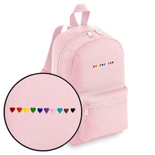 Load image into Gallery viewer, Pride Hearts Embroidered Mini Backpack-Spark Accessories, Spark Gifts, Sprak Mini Backpack, BG153-The Spark Company