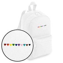 Load image into Gallery viewer, Pride Hearts Embroidered Mini Backpack-Spark Accessories, Spark Gifts, Sprak Mini Backpack, BG153-The Spark Company