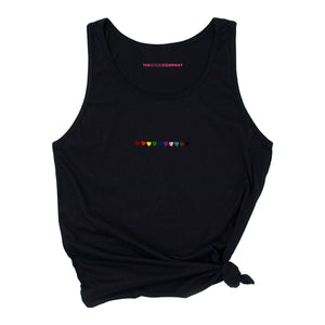 Pride Hearts Embroidered Tank Top-LGBT Apparel, LGBT Clothing, LGBT Tank, 03980-The Spark Company
