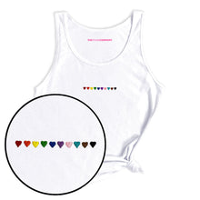 Load image into Gallery viewer, Pride Hearts Embroidered Tank Top-LGBT Apparel, LGBT Clothing, LGBT Tank, 03980-The Spark Company