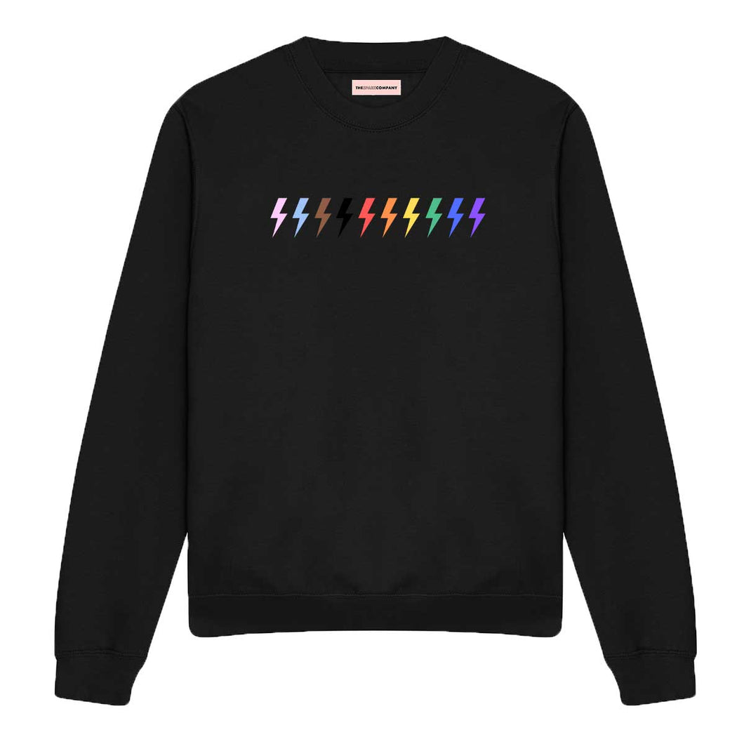 Pride Lightning Sweatshirt-Feminist Apparel, Feminist Clothing, Feminist Sweatshirt, JH030-The Spark Company