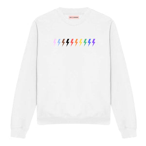 Pride Lightning Sweatshirt-Feminist Apparel, Feminist Clothing, Feminist Sweatshirt, JH030-The Spark Company