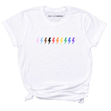 Load image into Gallery viewer, Pride Lightning T-Shirt-Feminist Apparel, Feminist Clothing, Feminist T Shirt, BC3001-The Spark Company