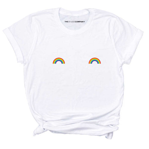 Pride Rainbow Nipple T-Shirt-LGBT Apparel, LGBT Clothing, LGBT T Shirt, BC3001-The Spark Company