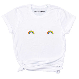 Pride Rainbow Nipple T-Shirt-LGBT Apparel, LGBT Clothing, LGBT T Shirt, BC3001-The Spark Company