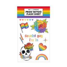 Load image into Gallery viewer, Pride Tattoo Transfer Sheet-LGBT Apparel, LGBT Gift, Temporary Tattoo Sheet-The Spark Company