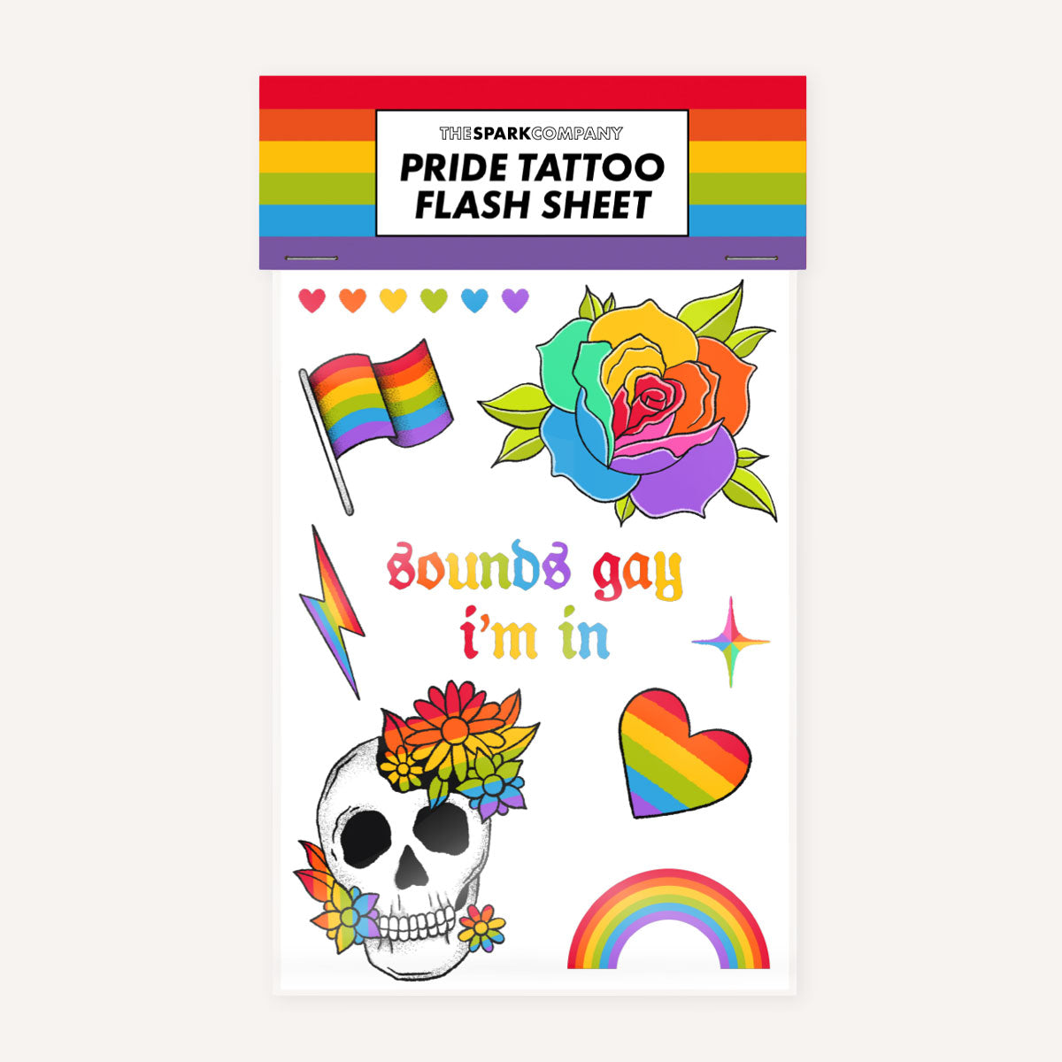 Pride Tattoo Transfer Sheet-LGBT Apparel, LGBT Gift, Temporary Tattoo Sheet-The Spark Company
