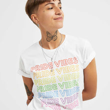 Load image into Gallery viewer, Pride Vibes Retro T-Shirt-LGBT Apparel, LGBT Clothing, LGBT T Shirt, BC3001-The Spark Company