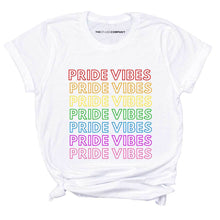 Load image into Gallery viewer, Pride Vibes Retro T-Shirt-LGBT Apparel, LGBT Clothing, LGBT T Shirt, BC3001-The Spark Company