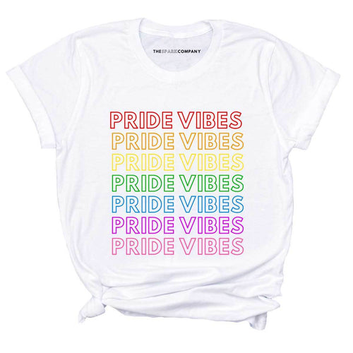 Pride Vibes Retro T-Shirt-LGBT Apparel, LGBT Clothing, LGBT T Shirt, BC3001-The Spark Company