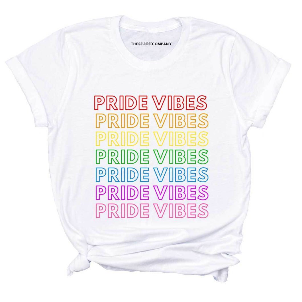 Pride Vibes Retro T-Shirt-LGBT Apparel, LGBT Clothing, LGBT T Shirt, BC3001-The Spark Company