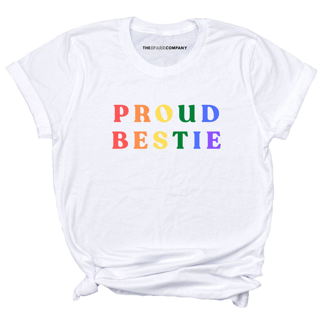 Proud Bestie T-Shirt-LGBT Apparel, LGBT Clothing, LGBT T Shirt, BC3001-The Spark Company