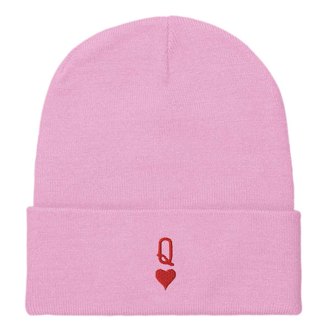 Queen Tiny Embroidery Detail Beanie Hat-Feminist Apparel, Feminist Gift, Feminist Cuffed Beanie Hat, BB45-The Spark Company
