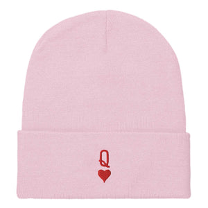 Queen Tiny Embroidery Detail Beanie Hat-Feminist Apparel, Feminist Gift, Feminist Cuffed Beanie Hat, BB45-The Spark Company