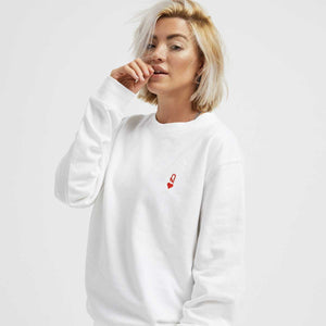 Queen Tiny Embroidery Detail Sweatshirt-Feminist Apparel, Feminist Clothing, Feminist Sweatshirt, JH030-The Spark Company