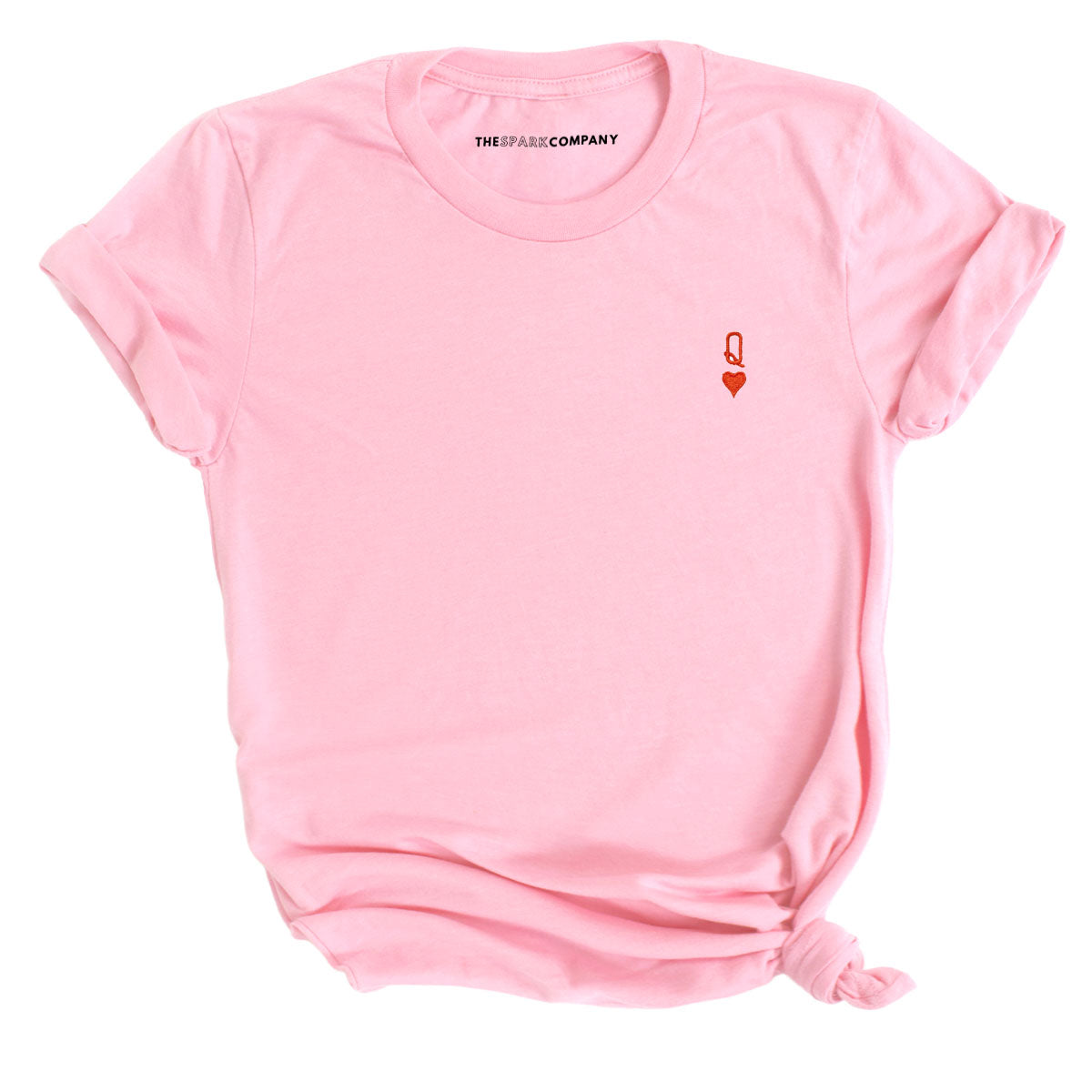 Queen Tiny Embroidery Detail T-Shirt-Feminist Apparel, Feminist Clothing, Feminist T Shirt, BC3001-The Spark Company