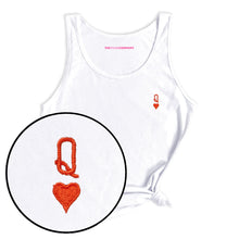 Load image into Gallery viewer, Queen Tiny Embroidery Detail Tank Top-Feminist Apparel, Feminist Clothing, Feminist Tank, 03980-The Spark Company