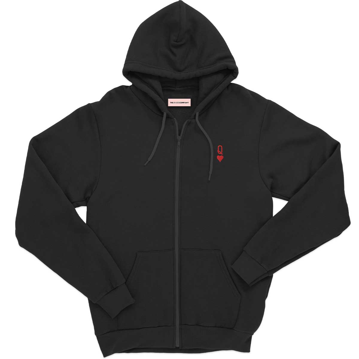 Queen Tiny Embroidery Detail Zipped Hoodie-Feminist Apparel, Feminist Clothing, Feminist Zoodie, JH050-The Spark Company