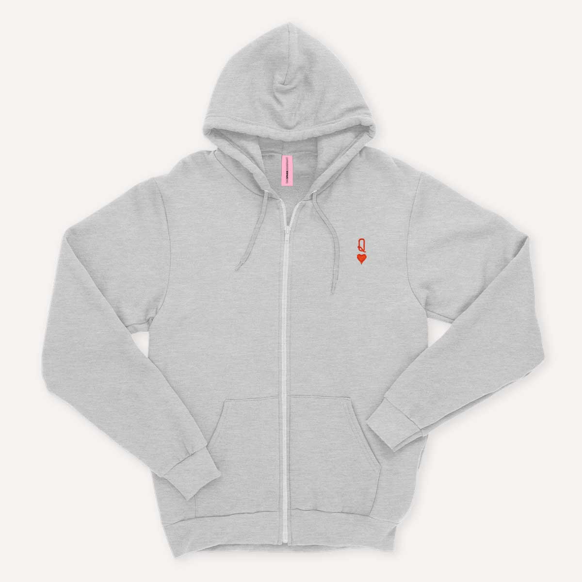 Queen Tiny Embroidery Detail Zipped Hoodie-Feminist Apparel, Feminist Clothing, Feminist Zoodie, JH050-The Spark Company