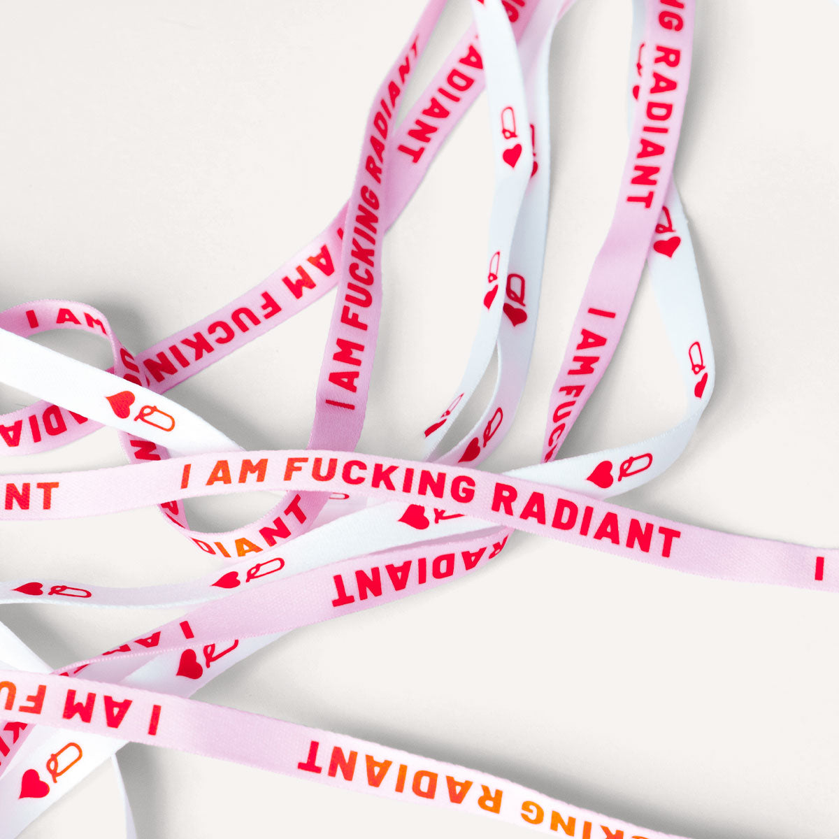 Radiant and Queen Shoelaces (2 Pairs)-Feminist Apparel, Feminist Gift, Feminist Shoelaces-The Spark Company