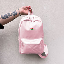 Load image into Gallery viewer, Rainbow Heart Embroidered Mini Backpack-LGBT Apparel, LGBT Gift, LGBT Mini Backpack, BG153-The Spark Company