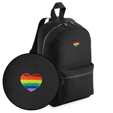 Load image into Gallery viewer, Rainbow Heart Embroidered Mini Backpack-LGBT Apparel, LGBT Gift, LGBT Mini Backpack, BG153-The Spark Company