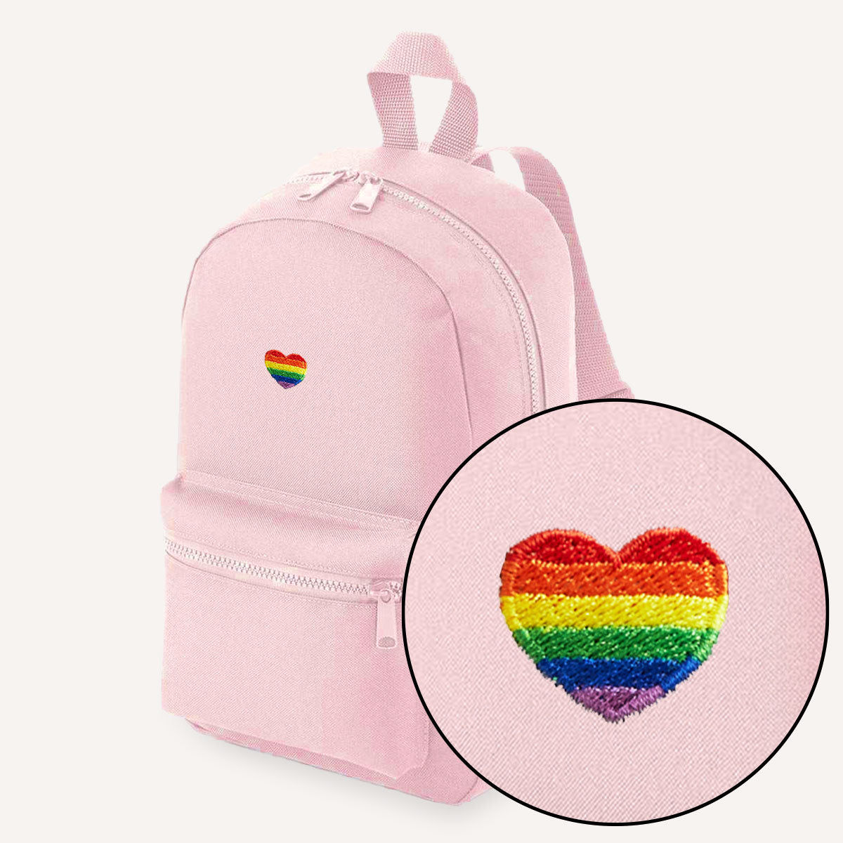 Rainbow Heart Embroidered Mini Backpack-LGBT Apparel, LGBT Gift, LGBT Mini Backpack, BG153-The Spark Company