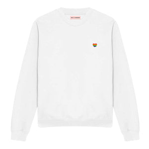 Rainbow Heart Embroidery Detail Sweatshirt-LGBT Apparel, LGBT Clothing, LGBT Sweatshirt, JH030-The Spark Company
