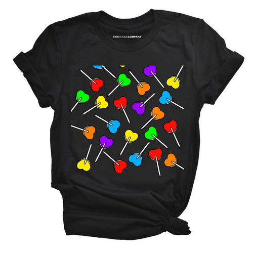 Rainbow Heart Lollies T-Shirt-Feminist Apparel, Feminist Clothing, Feminist T Shirt, BC3001-The Spark Company