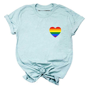 Rainbow Heart T-Shirt-LGBT Apparel, LGBT Clothing, LGBT T Shirt, BC3001-The Spark Company