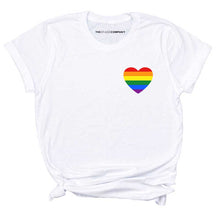 Load image into Gallery viewer, Rainbow Heart T-Shirt-LGBT Apparel, LGBT Clothing, LGBT T Shirt, BC3001-The Spark Company