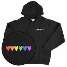 Load image into Gallery viewer, Rainbow Hearts Hoodie-Feminist Apparel, Feminist Clothing, Feminist Hoodie, JH001-The Spark Company