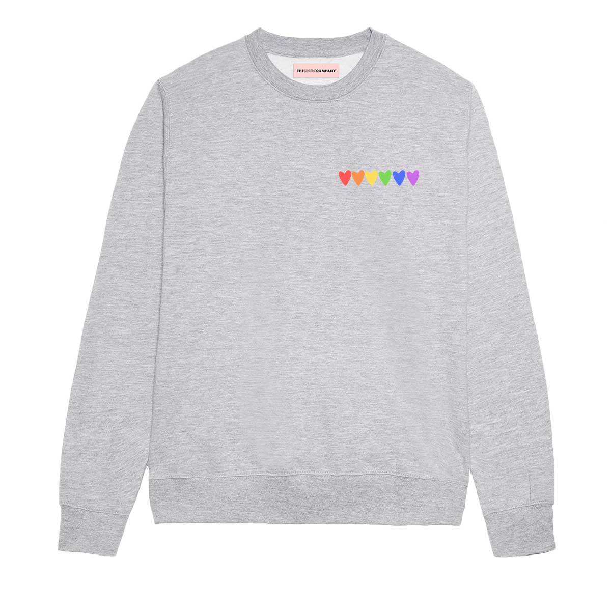 Rainbow Hearts Sweatshirt-Feminist Apparel, Feminist Clothing, Feminist Sweatshirt, JH030-The Spark Company