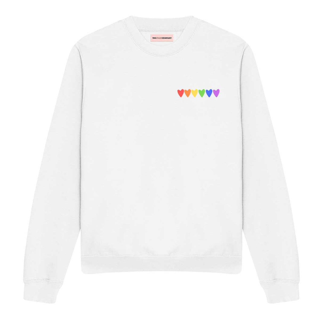 Rainbow Hearts Sweatshirt-Feminist Apparel, Feminist Clothing, Feminist Sweatshirt, JH030-The Spark Company