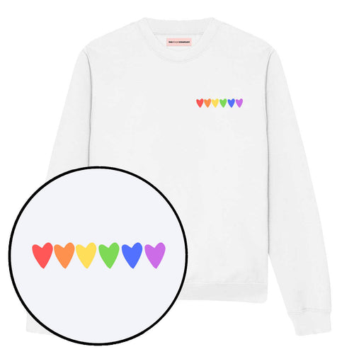 Rainbow Hearts Sweatshirt-Feminist Apparel, Feminist Clothing, Feminist Sweatshirt, JH030-The Spark Company