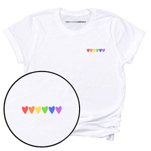Rainbow Hearts T-Shirt-Feminist Apparel, Feminist Clothing, Feminist T Shirt, BC3001-The Spark Company